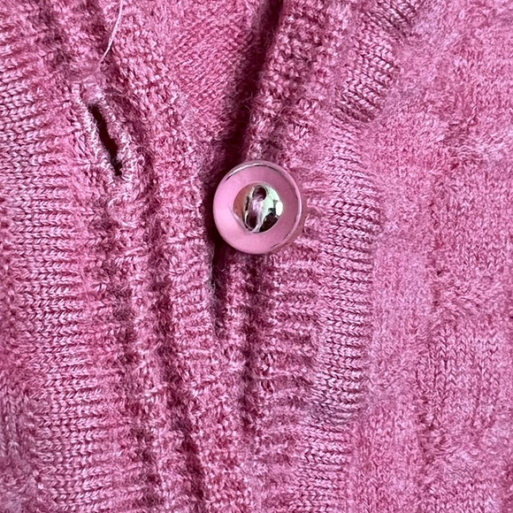 Monte Carlo Collection Magna Wool Honeycomb Cardigan in Pink - Picture 7 of 12
